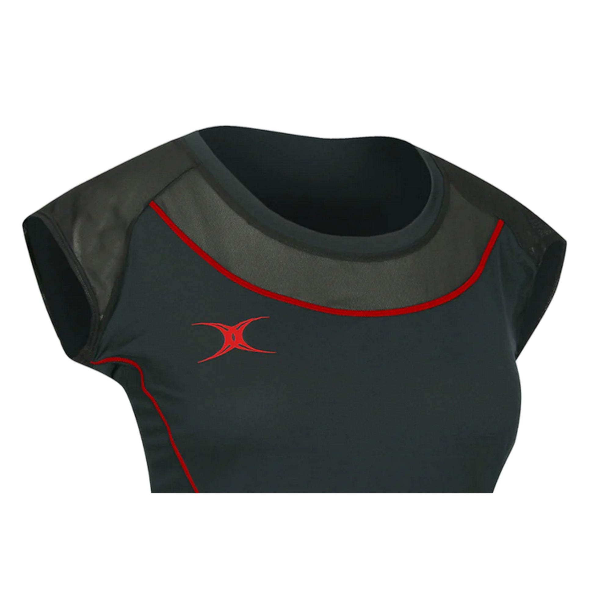 Black-Red - Side - Gilbert Womens-Ladies Vixen Crew Neck Slim T-Shirt