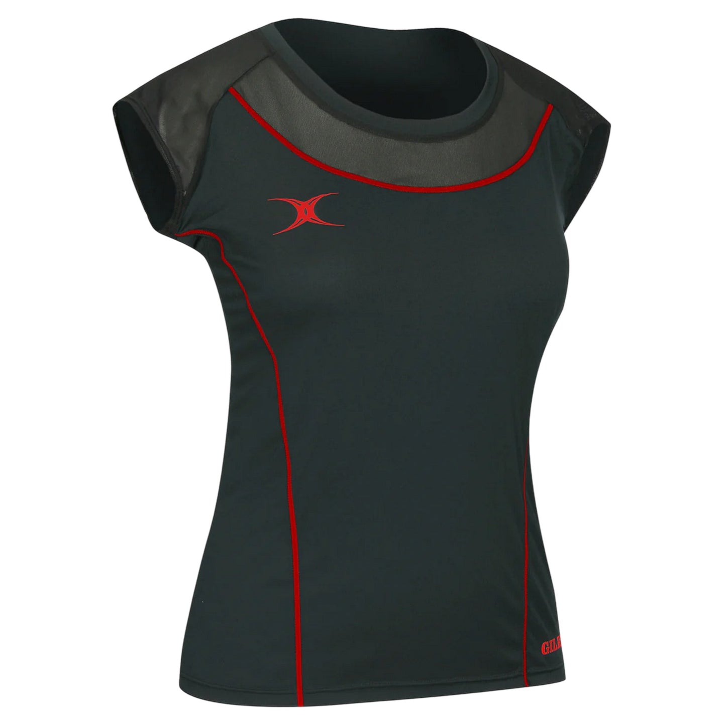 Black-Red - Front - Gilbert Womens-Ladies Vixen Crew Neck Slim T-Shirt