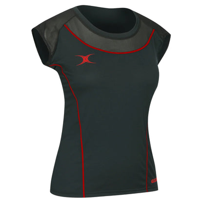 Black-Red - Front - Gilbert Womens-Ladies Vixen Crew Neck Slim T-Shirt