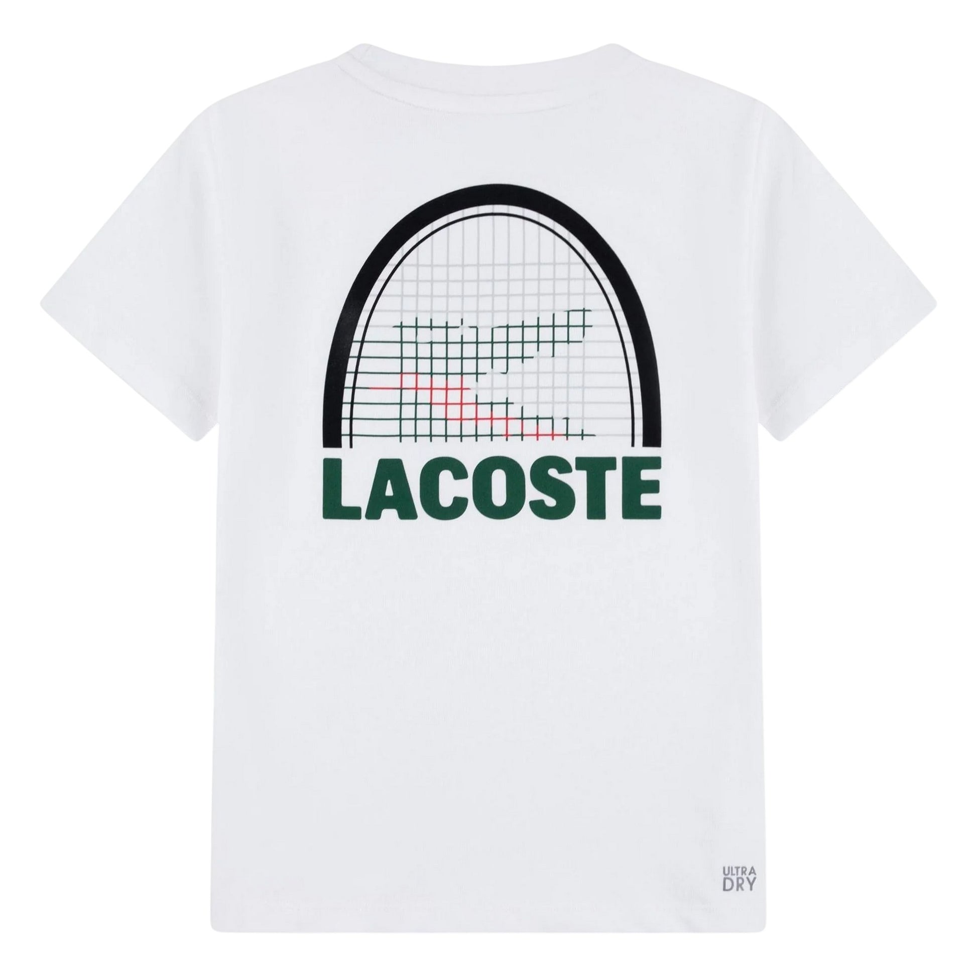 White - Back - Lacoste Childrens-Kids Racket T-Shirt