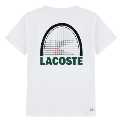 White - Back - Lacoste Childrens-Kids Racket T-Shirt