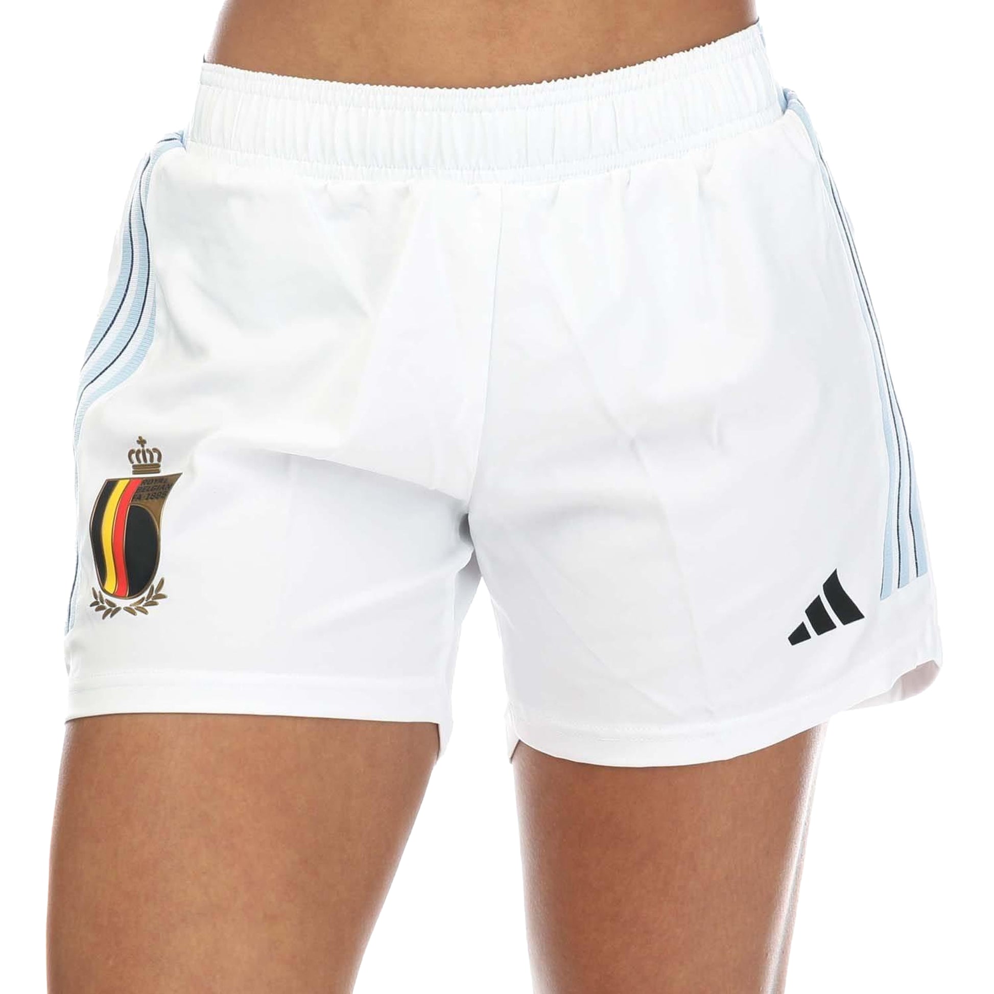 White - Front - Adidas Womens-Ladies Belgium 2022-23 Away Shorts