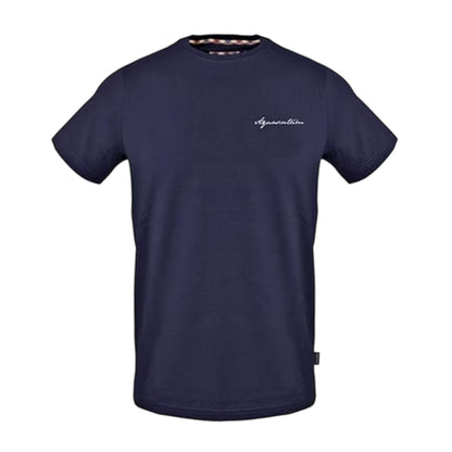 Navy - Front - Aquascutum Mens Signature Logo T-Shirt