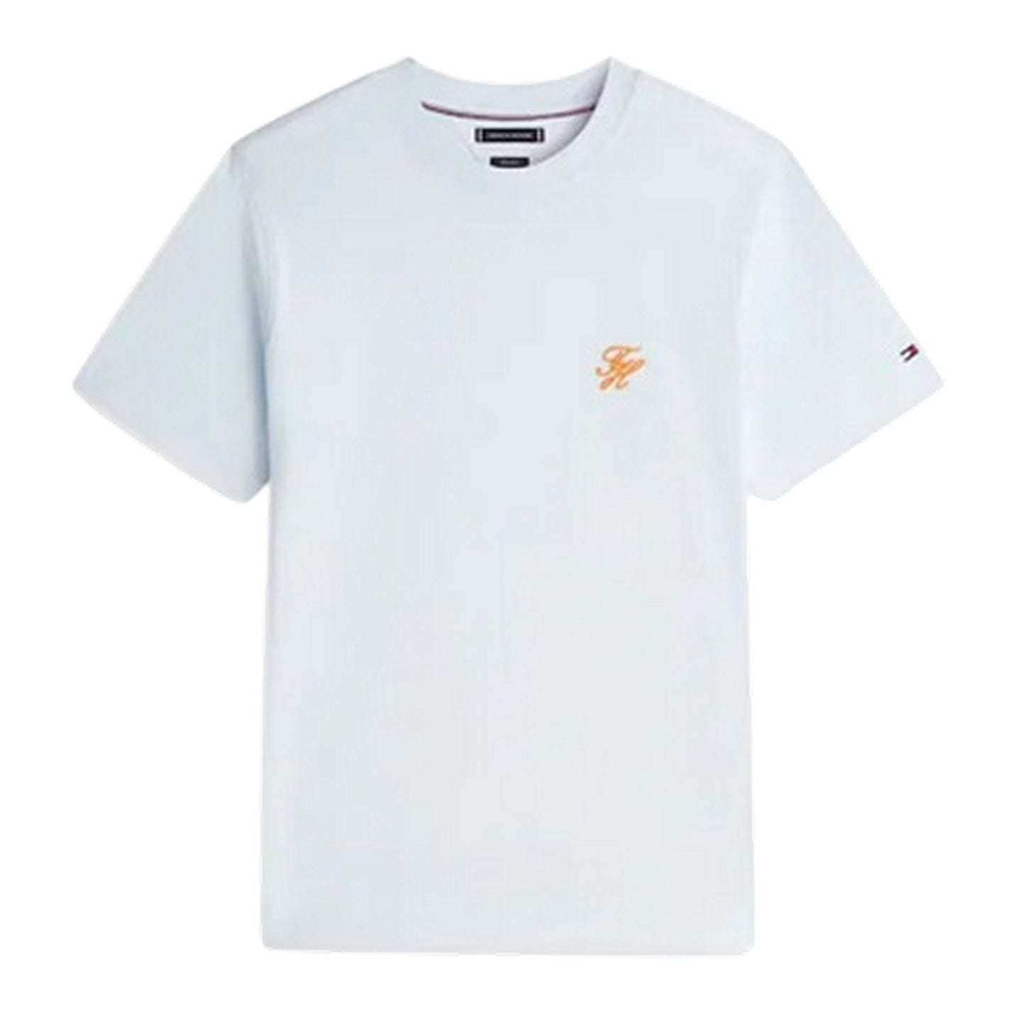 Light Blue - Front - Tommy Hilfiger Mens Script Logo Regular T-Shirt