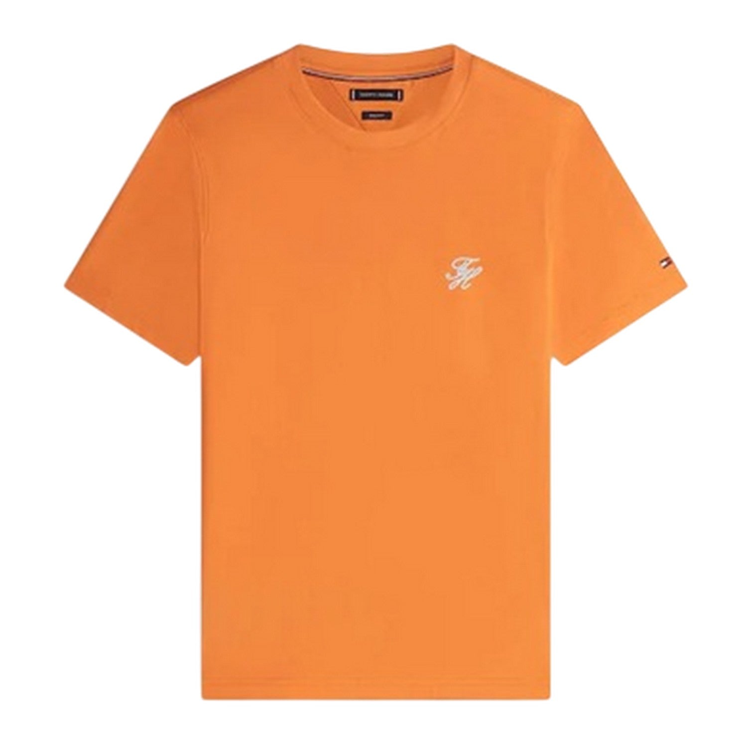 Brilliant Orange - Front - Tommy Hilfiger Mens Script Logo Regular T-Shirt