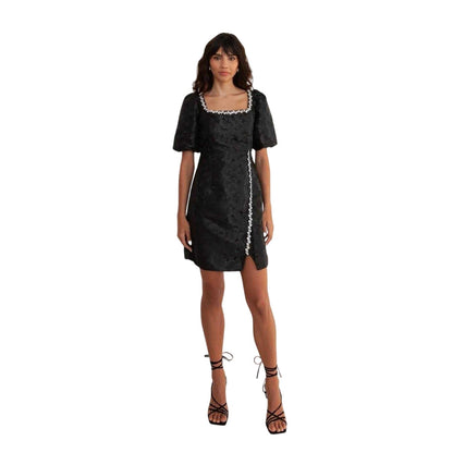 Black - Front - Lovedrobe Womens-Ladies Jacquard Party Shift Dress