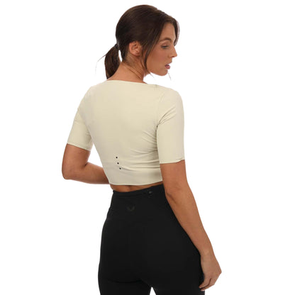 Beige - Back - Castore Womens-Ladies Active Contour Crop Top