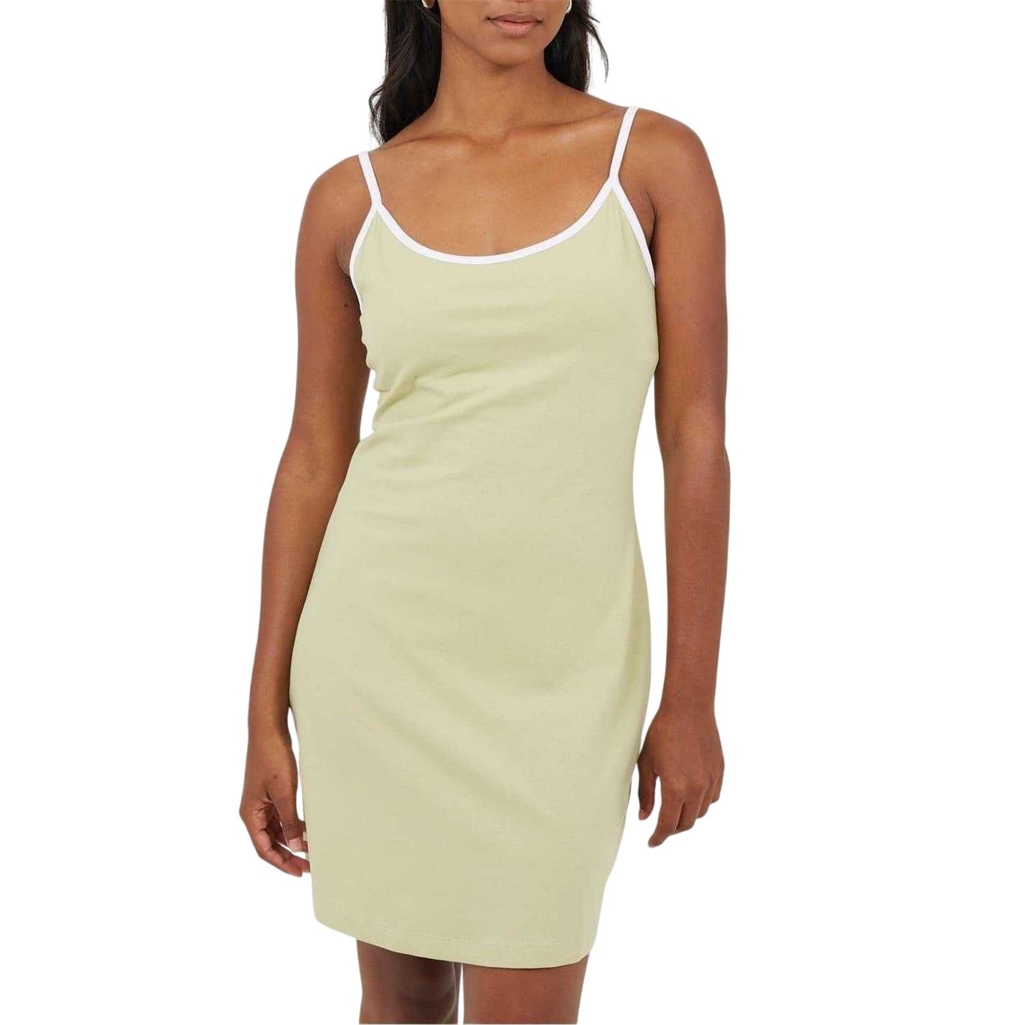 Green-White - Front - Brave Soul Womens-Ladies Slip Dress