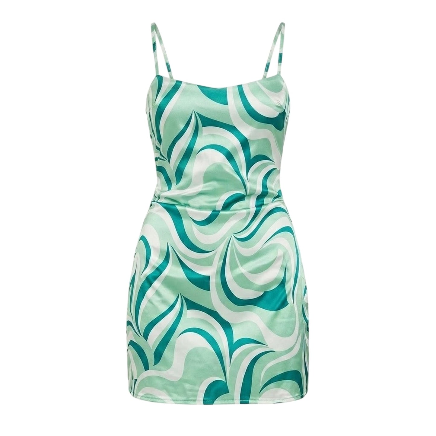 Green - Front - Missy Empire Womens-Ladies Satin Party Slip Dress