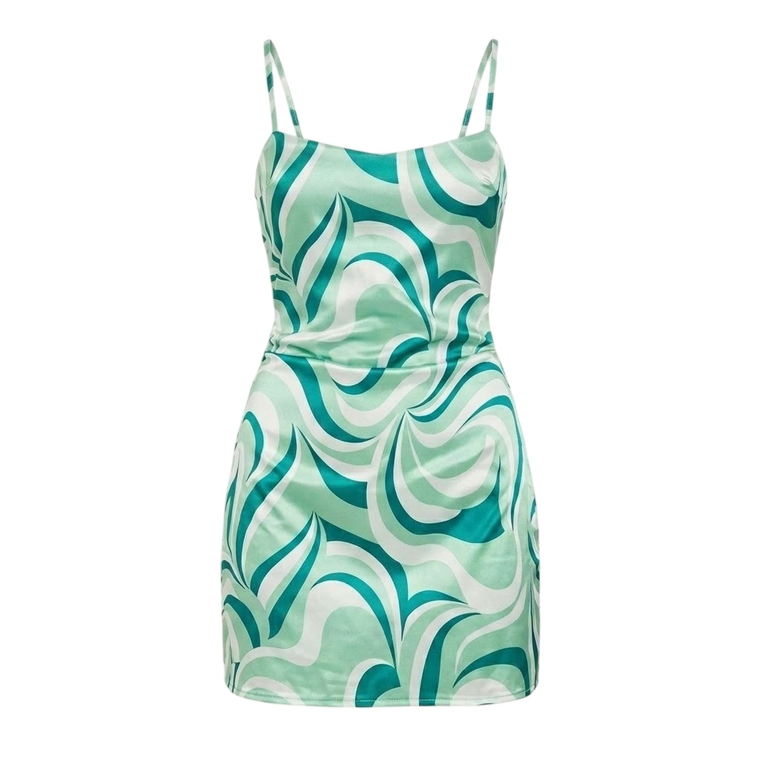 Green - Front - Missy Empire Womens-Ladies Satin Party Slip Dress
