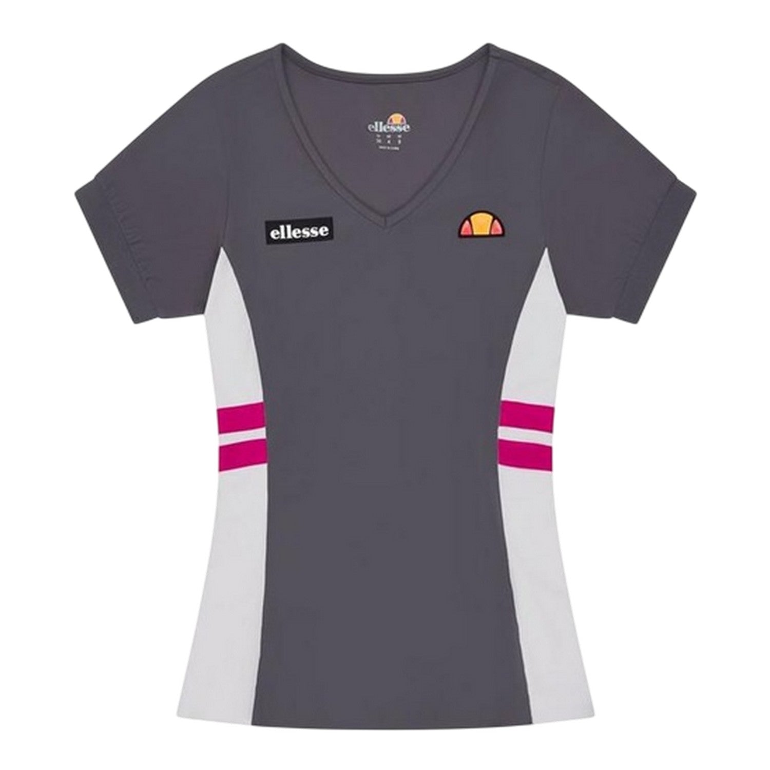 Dark Grey - Front - Ellesse Womens-Ladies Lowery V Neck T-Shirt