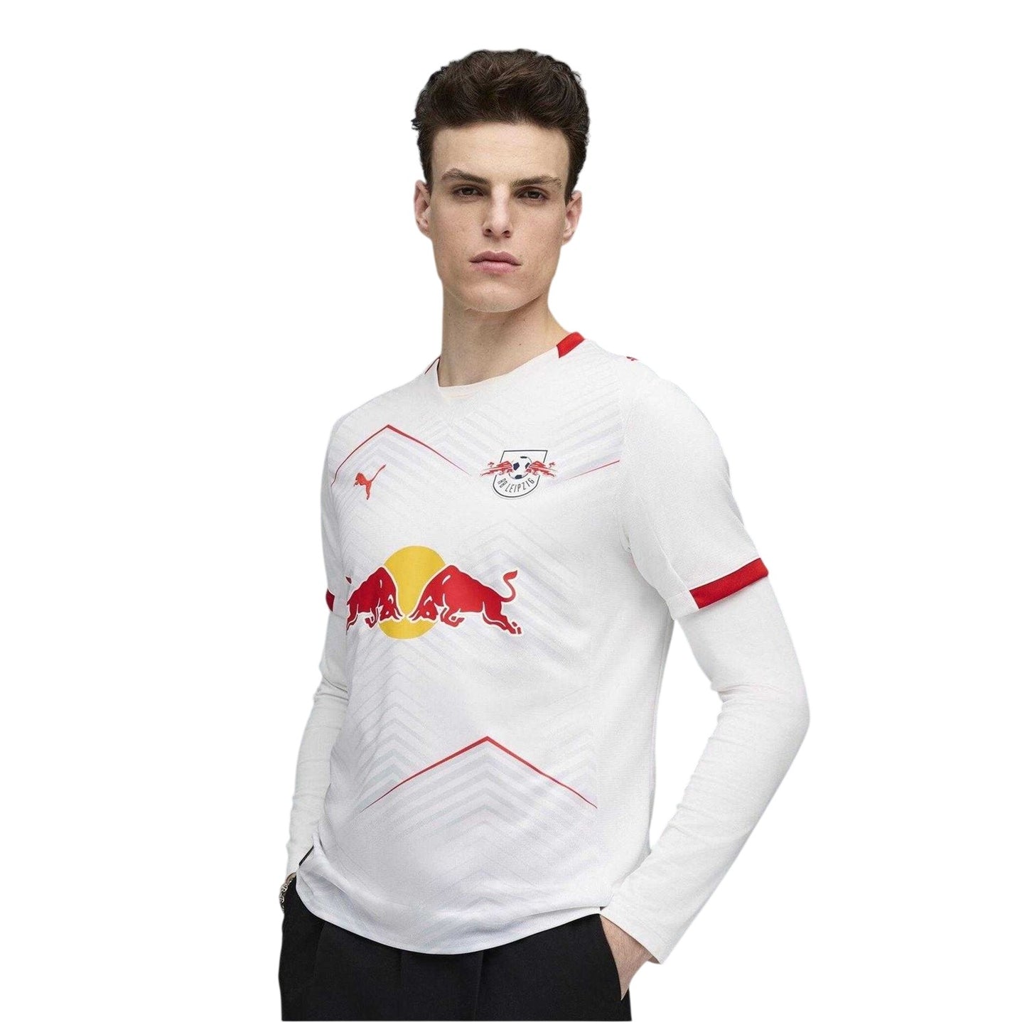 White-Red - Side - Puma Mens Leipzig 25-26 Red Bull Home Jersey