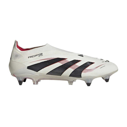 Off White-Black - Front - Adidas Mens Predator Elite 3 Stripes Soft Ground Football Boots
