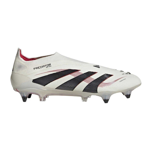 Off White-Black - Front - Adidas Mens Predator Elite 3 Stripes Soft Ground Football Boots