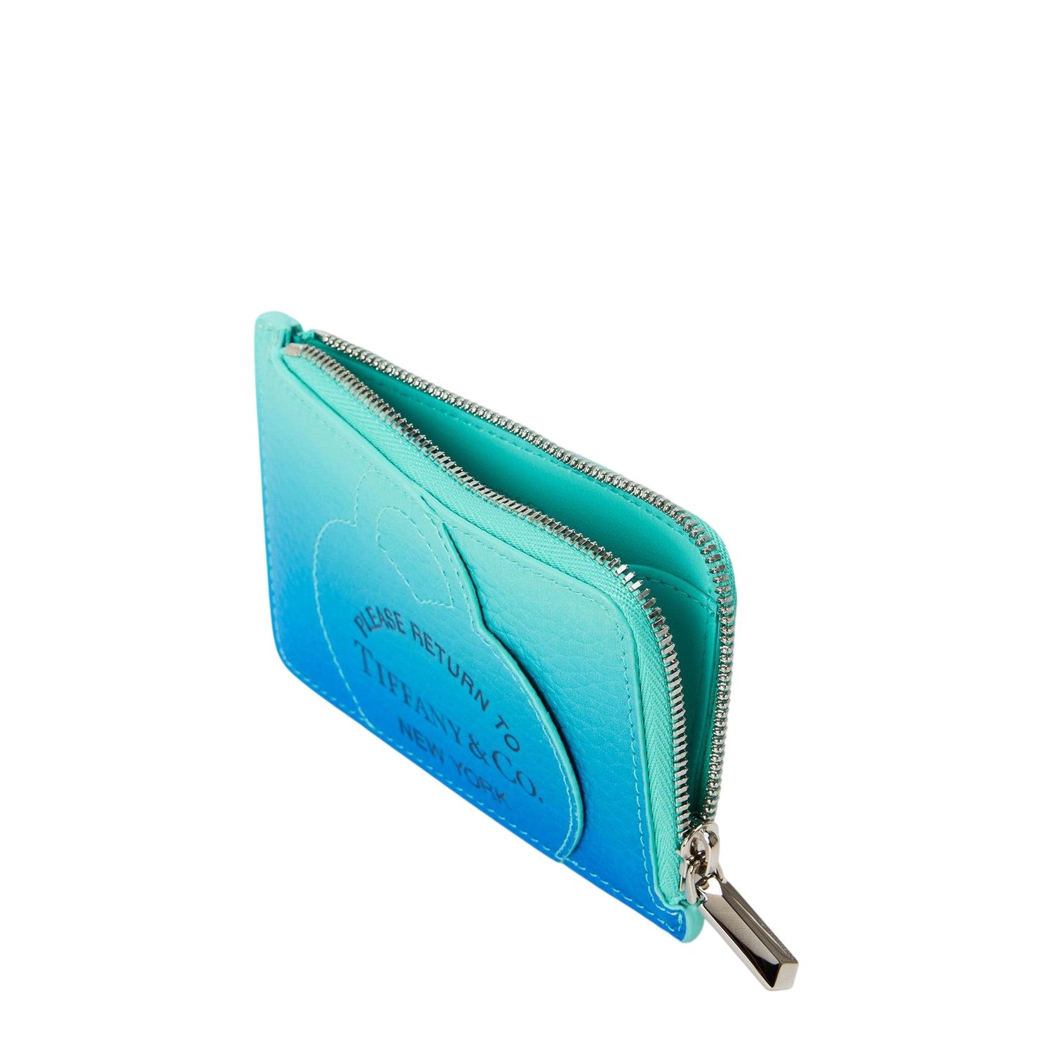 Blue - Side - Tiffany & Co Ombre Leather Card Wallet