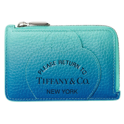 Blue - Front - Tiffany & Co Ombre Leather Card Wallet