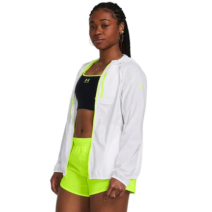 White - Side - Under Armour Womens-Ladies Launch Lightweight Jacket