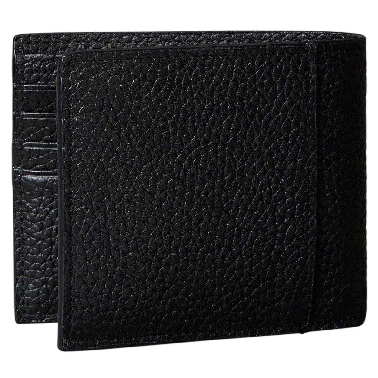 Black - Side - Calvin Klein Embossed Leather Logo Wallet