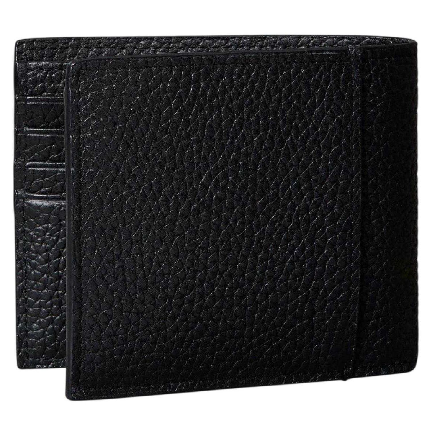 Black - Side - Calvin Klein Embossed Leather Logo Wallet