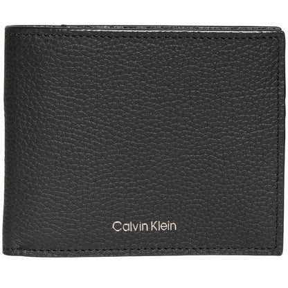 Black - Front - Calvin Klein Embossed Leather Logo Wallet