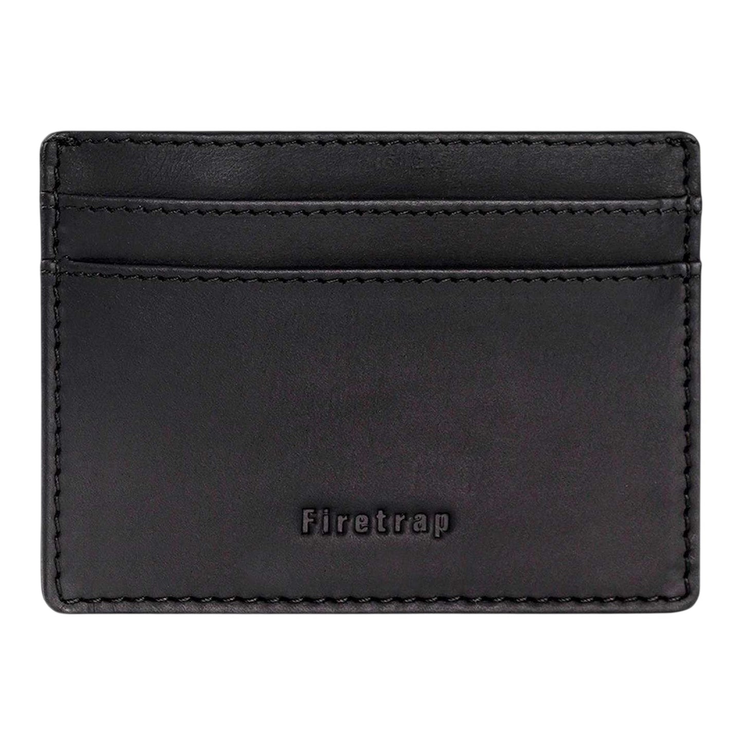Black - Back - Firetrap Leather Card Holder