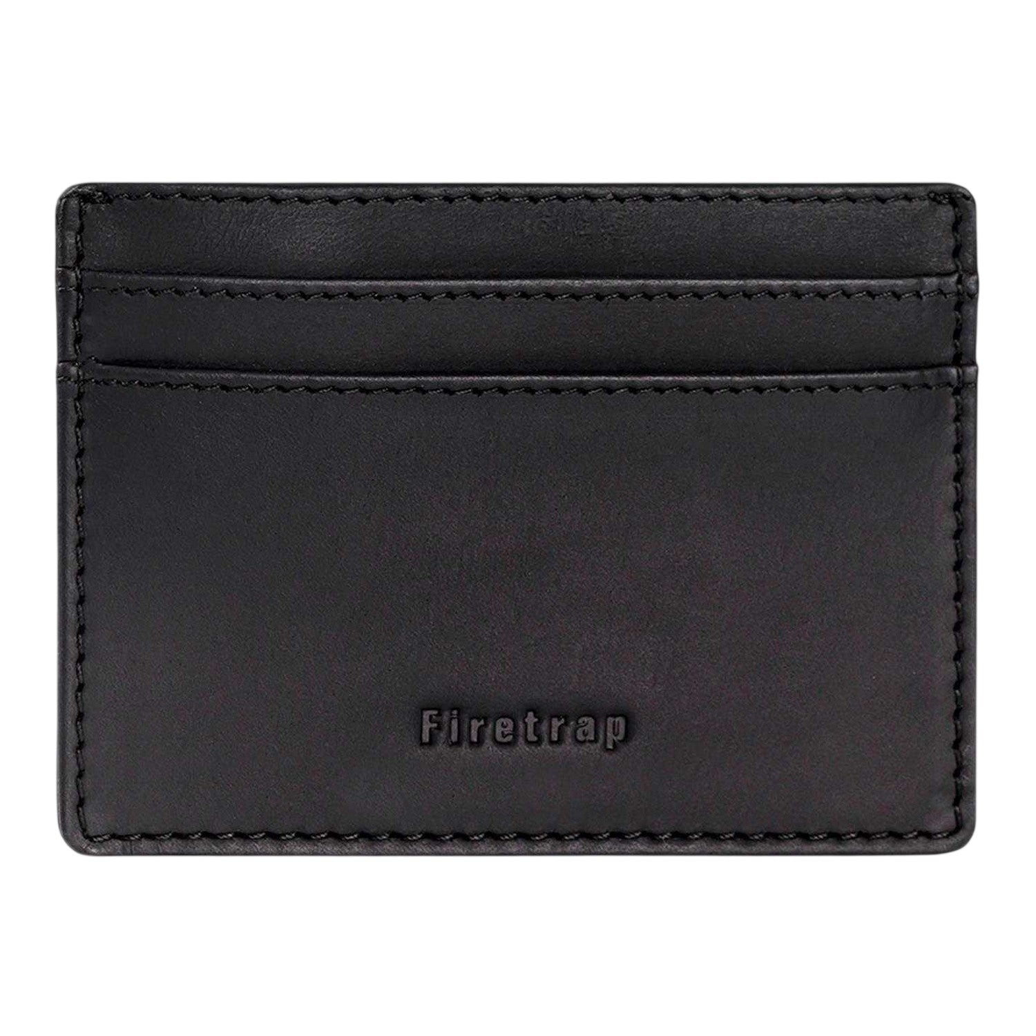 Black - Back - Firetrap Leather Card Holder