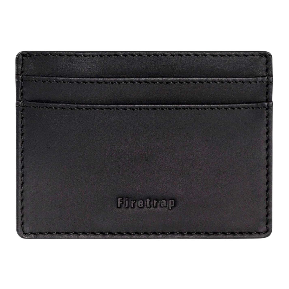 Black - Back - Firetrap Leather Card Holder