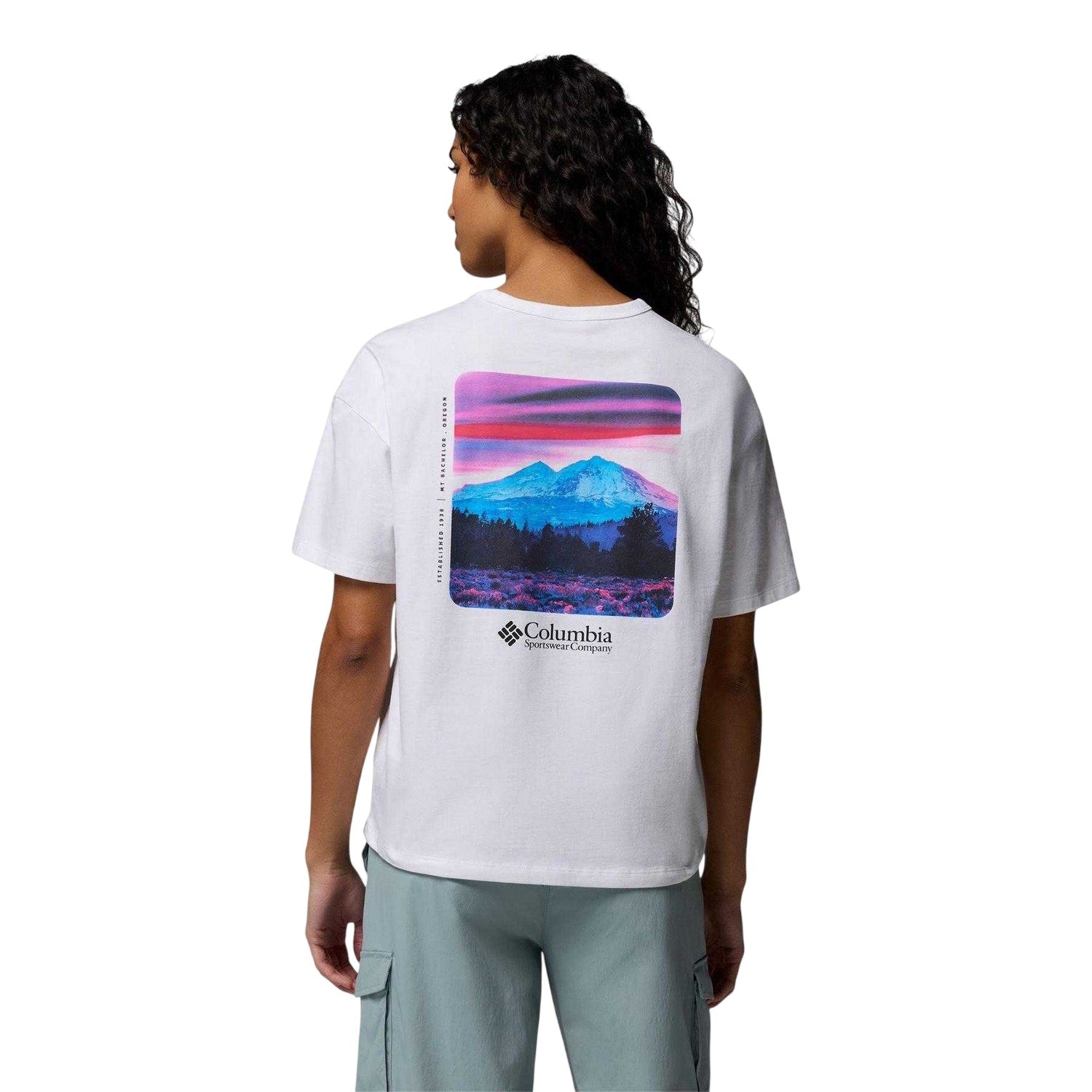 White - Back - Columbia Womens-Ladies CSC Mountain Heavyweight Oversized T-Shirt