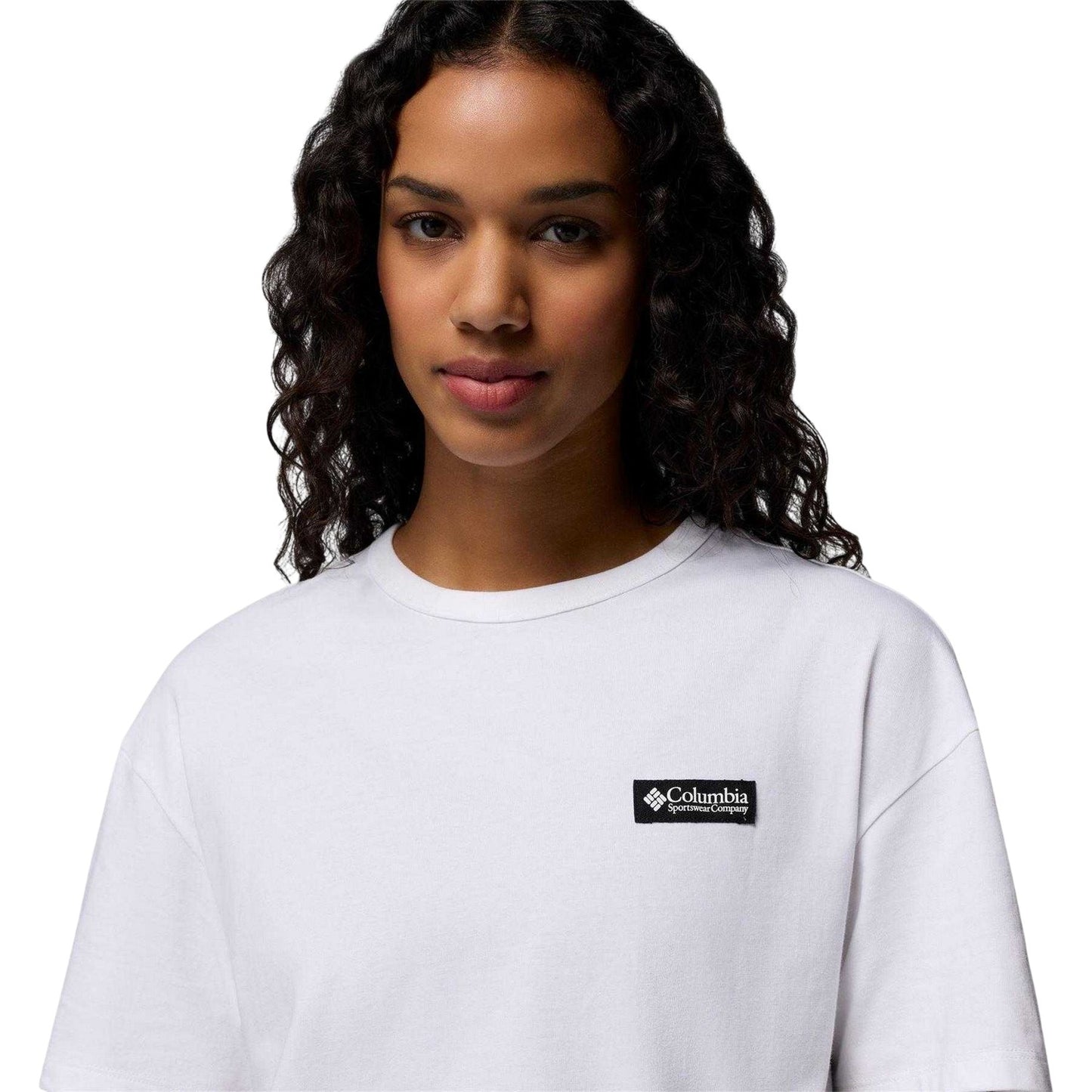 White - Side - Columbia Womens-Ladies CSC Mountain Heavyweight Oversized T-Shirt