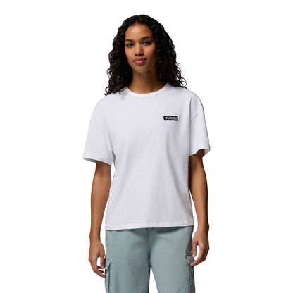 White - Front - Columbia Womens-Ladies CSC Mountain Heavyweight Oversized T-Shirt