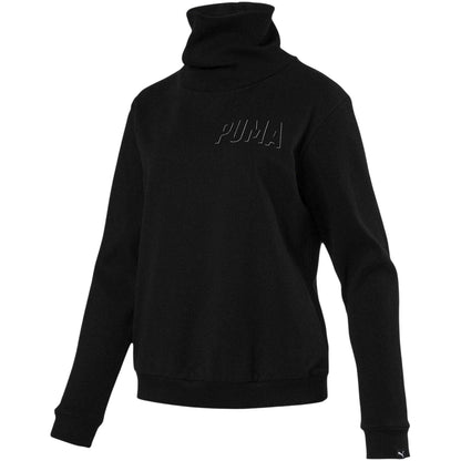 Black - Front - Puma Womens-Ladies Fusion Logo Turtle Neck Sweatshirt