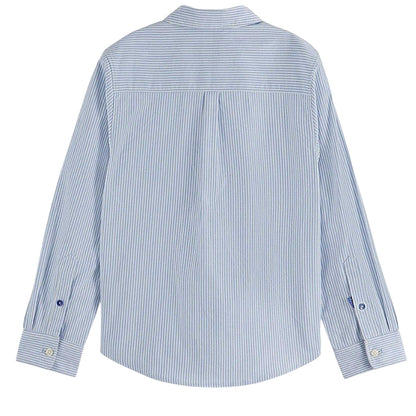 Blue - Back - Scotch And Soda Boys Oxford Long-Sleeved Shirt