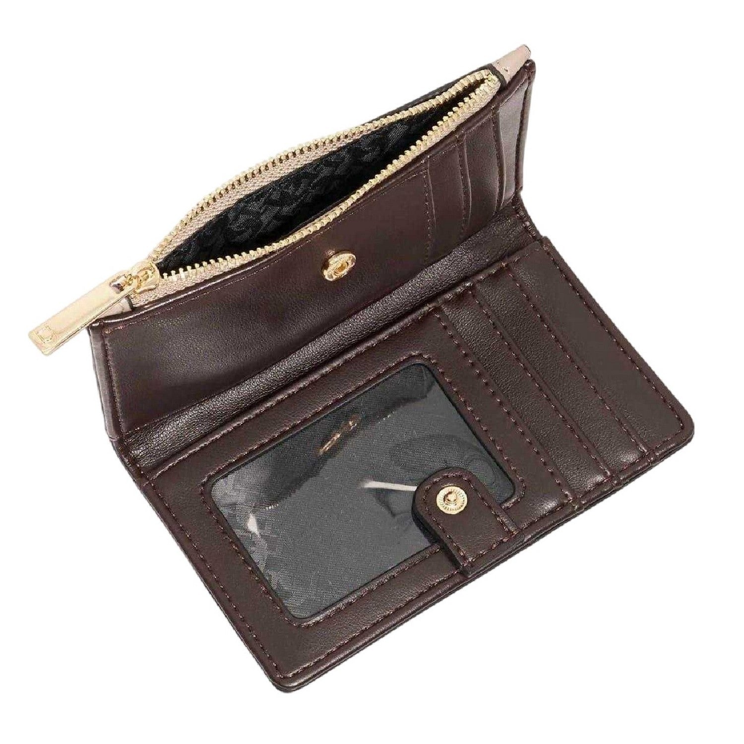 Dark Brown Print - Side - Dune London Womens-Ladies Kennero Colour Block Wallet
