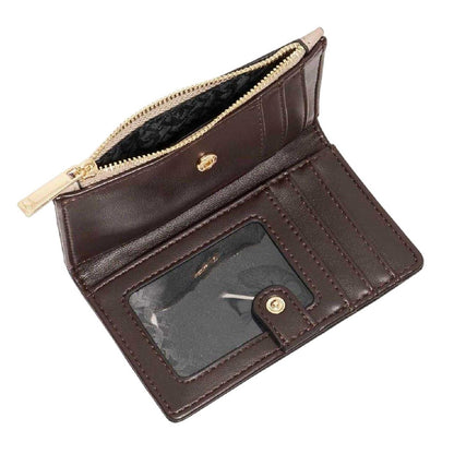 Dark Brown Print - Side - Dune London Womens-Ladies Kennero Colour Block Wallet