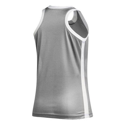 Grey - Back - Adidas Womens-Ladies Side Stripe Regular Tank Top
