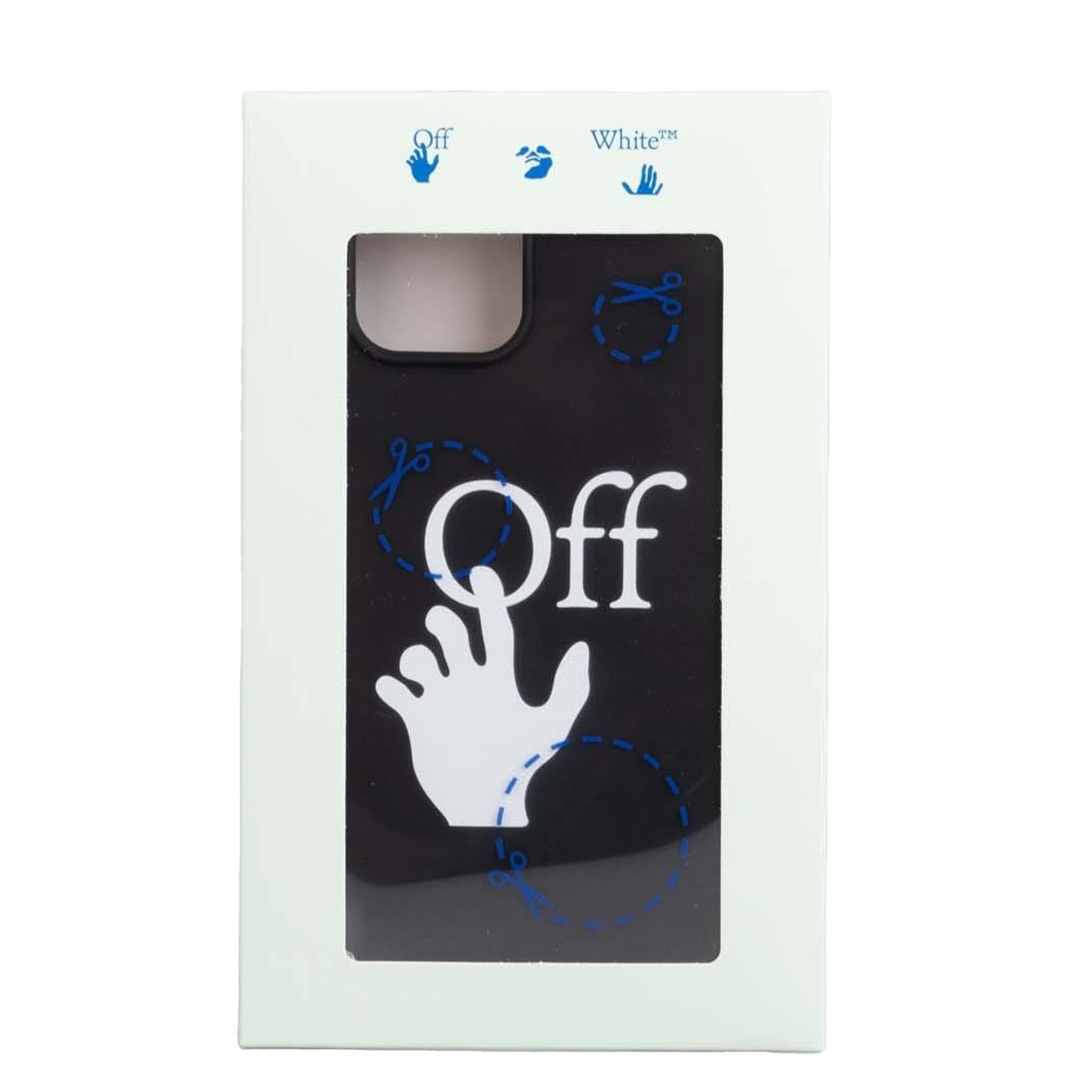 Black - Back - Off White iPhone 12 Pro Max Compatible Hand Phone Case