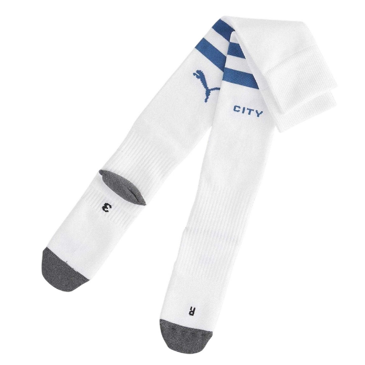 Puma White-Blue - Front - Puma Mens Manchester City FC Stripes Football Socks