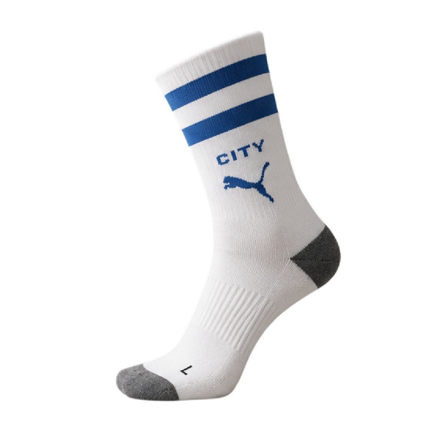 Puma White-Blue - Side - Puma Mens Manchester City FC Stripes Football Socks