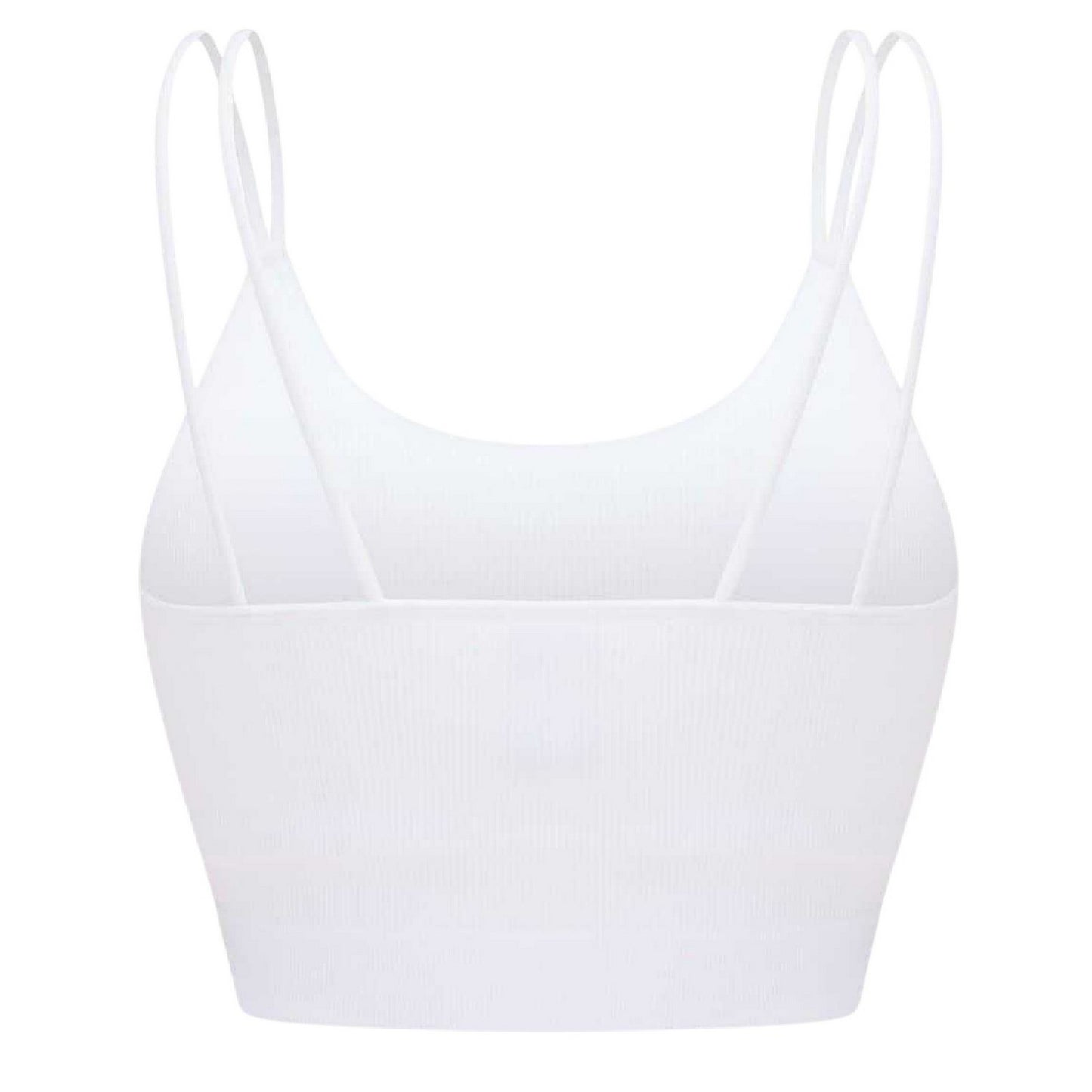 White - Back - Lee Womens-Ladies Ava Ribbed Cropped Tank Top