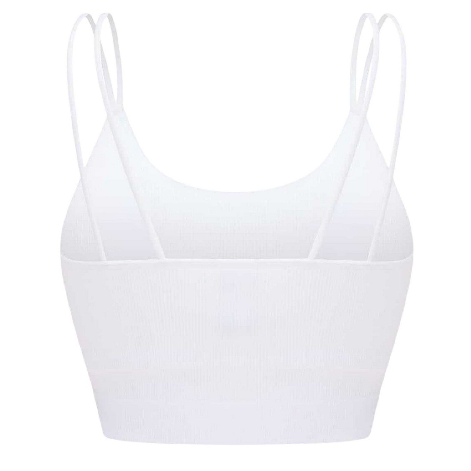 White - Back - Lee Womens-Ladies Ava Ribbed Cropped Tank Top
