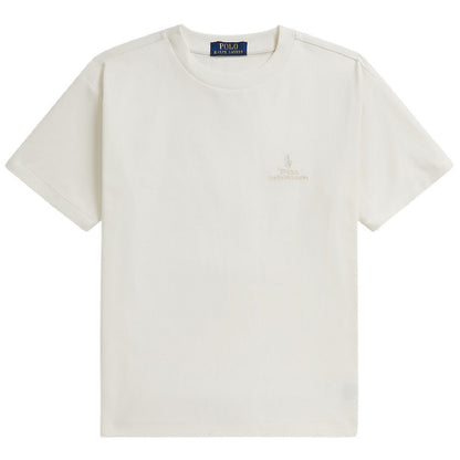 White - Front - Ralph Lauren Childrens-Kids Logo Relaxed Fit T-Shirt