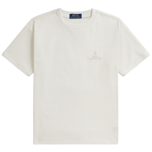 White - Front - Ralph Lauren Childrens-Kids Logo Relaxed Fit T-Shirt