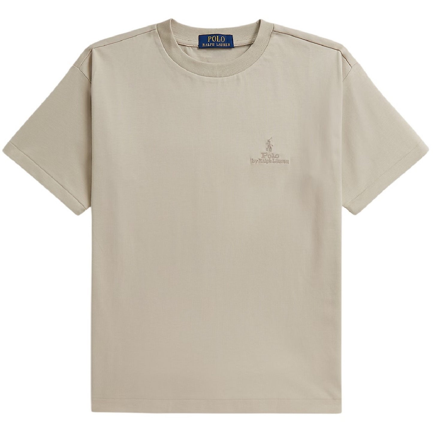 Stone - Front - Ralph Lauren Childrens-Kids Logo Relaxed Fit T-Shirt