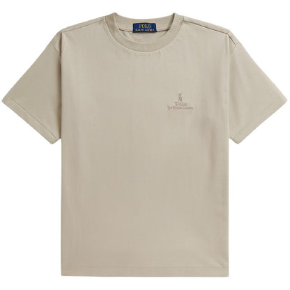 Stone - Front - Ralph Lauren Childrens-Kids Logo Relaxed Fit T-Shirt