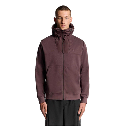 Brown - Side - Lyle & Scott Mens Logo Hybrid Jacket