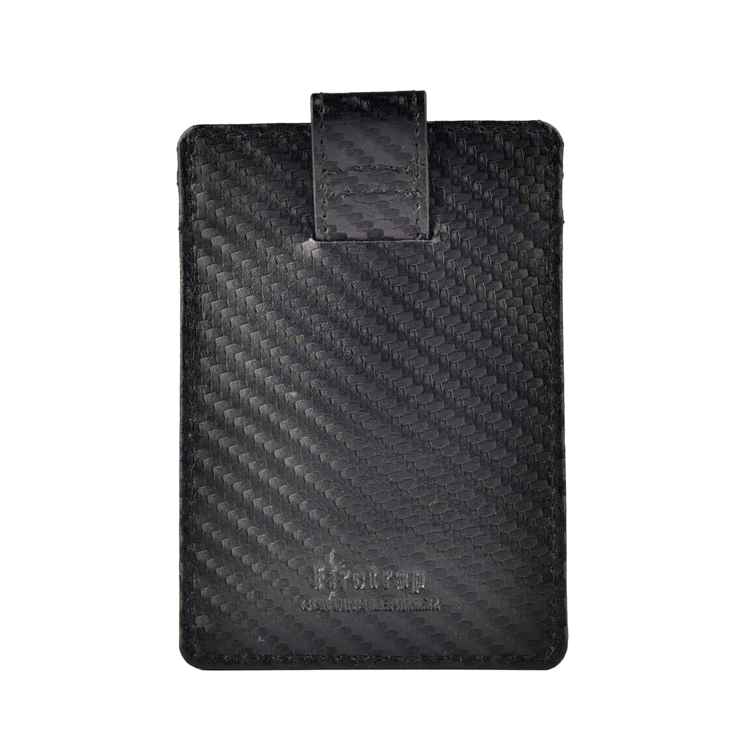 Black - Back - Firetrap Ribbed Leather Card Holder