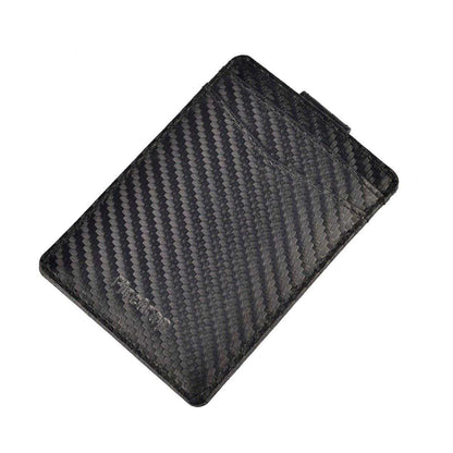Black - Side - Firetrap Ribbed Leather Card Holder
