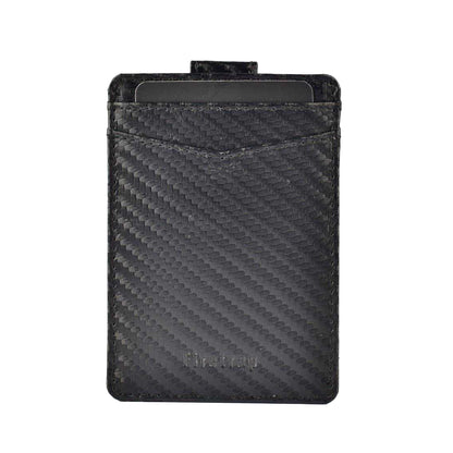Black - Front - Firetrap Ribbed Leather Card Holder