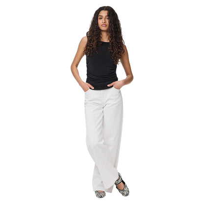 Black - Side - Vero Moda Womens-Ladies Boat Neck Slim Tank Top
