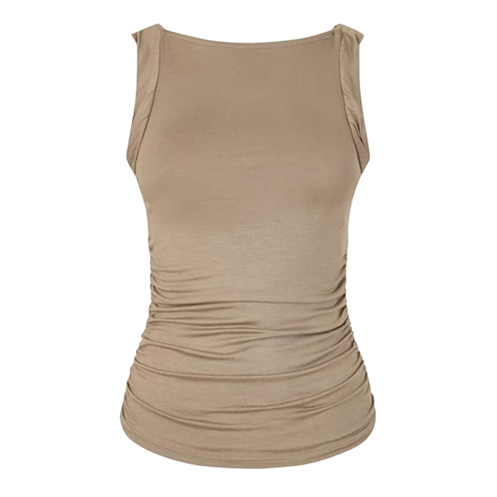 Moon Rock - Front - Vero Moda Womens-Ladies Boat Neck Slim Tank Top